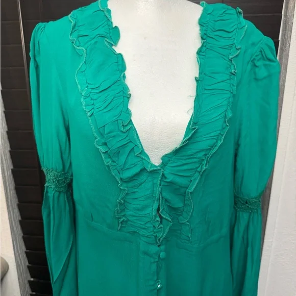 Chic Teal Long Sleeve Maxi Dress - Picture 5 of 15